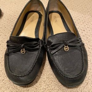 Michael Kors black leather ballet flats